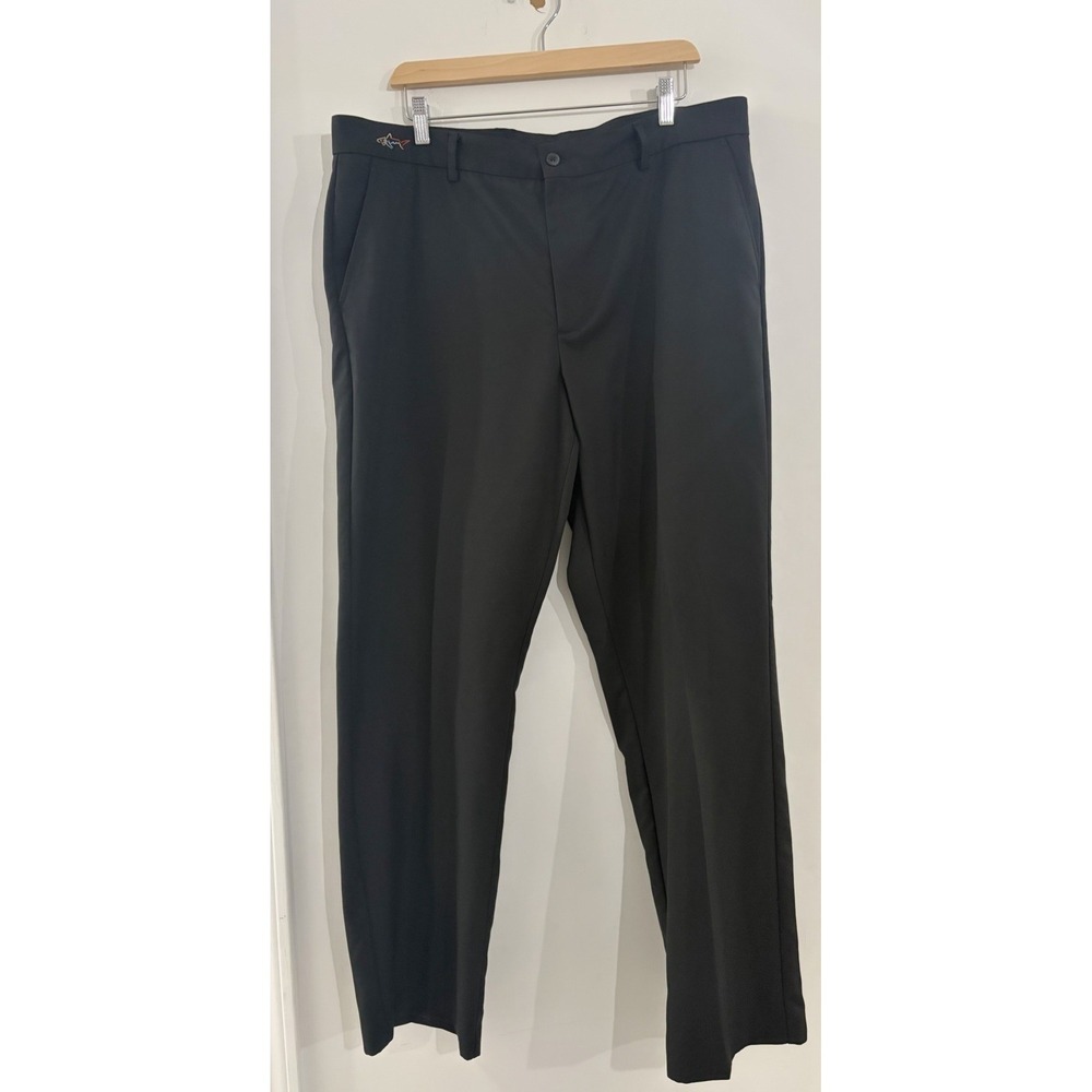 Greg Norman Mens Black Trousers Straight Leg 38x32